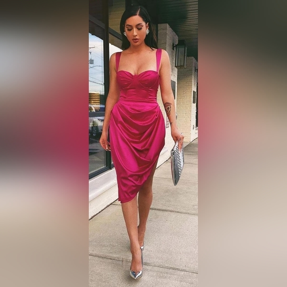 Fashion Nova Fuchsia Bustier Dress NWT - Picture 2 of 14